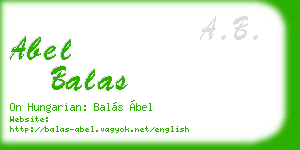 abel balas business card