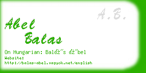 abel balas business card